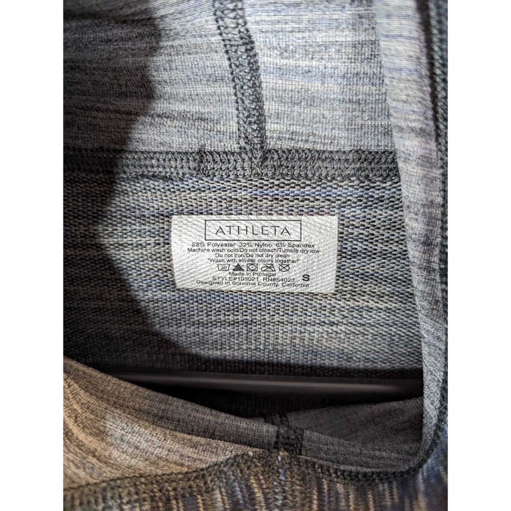 Athleta Women's S Gray Space Dye Radiance Fitted Long Sleeve Active Hoodie Top - Picture 7 of 7